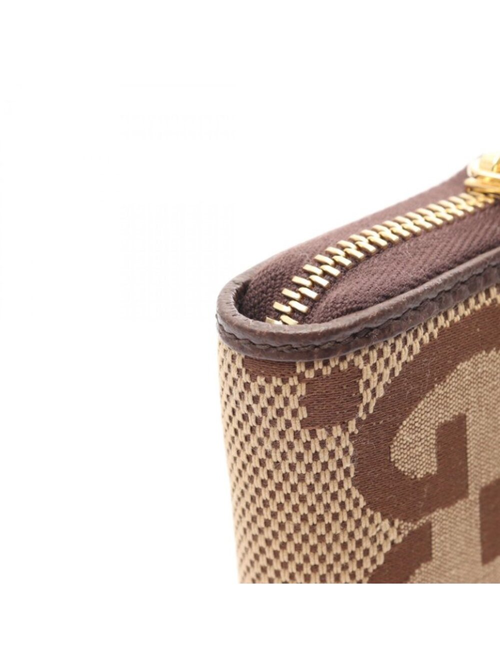 Gucci Round Wallet Jumbo GG Continental Beige Brown Canvas Leather - Picture 5 of 5